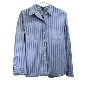 LRL Ralph‎ Lauren Jeans Co Mens Cotton Striped Button Down Collared Shirt Large